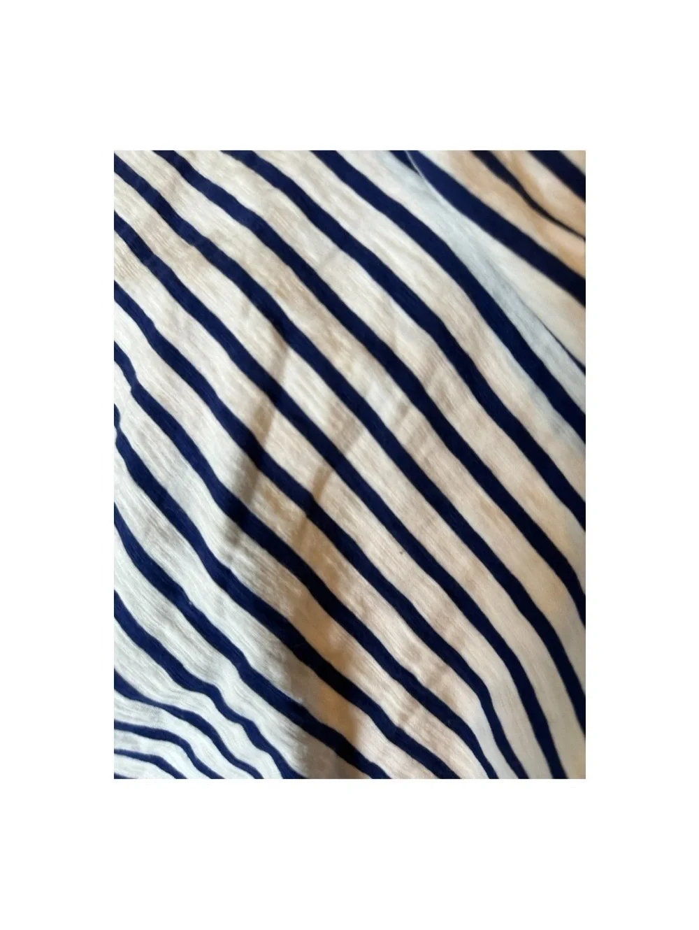 Universal Thread Navy and White Striped Swim Cover-Up Tee White Blue Coverups Si